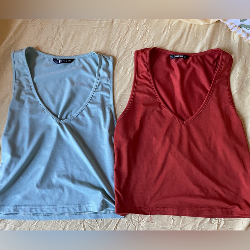 SHEIN crop top tanks mint green and burnt orange Size Medium